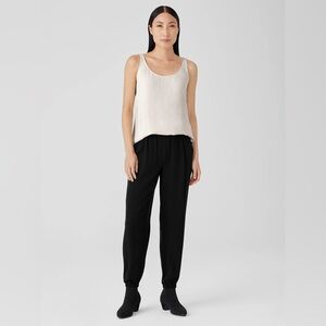 Eileen Fisher Silk Georgette crepe black jogger pants